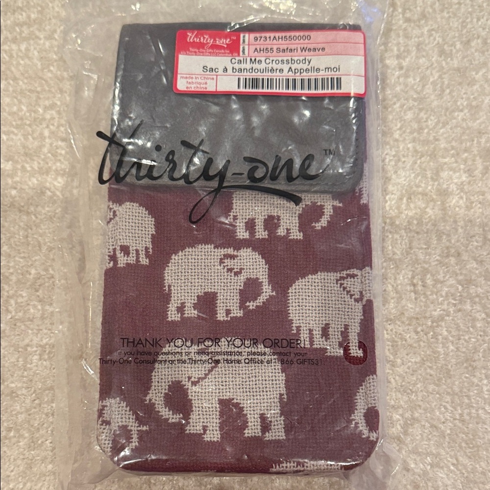 Thirty-One Safari Weave Elephant Call Me Crossbody